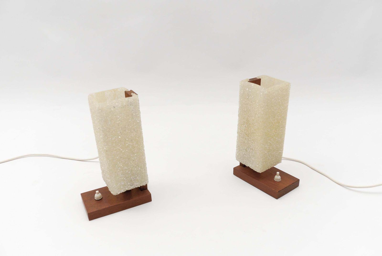 photo furniture A Pair Of Scandinavian Table Lamps Made In Teak And Acrylic Granulate, 1960s