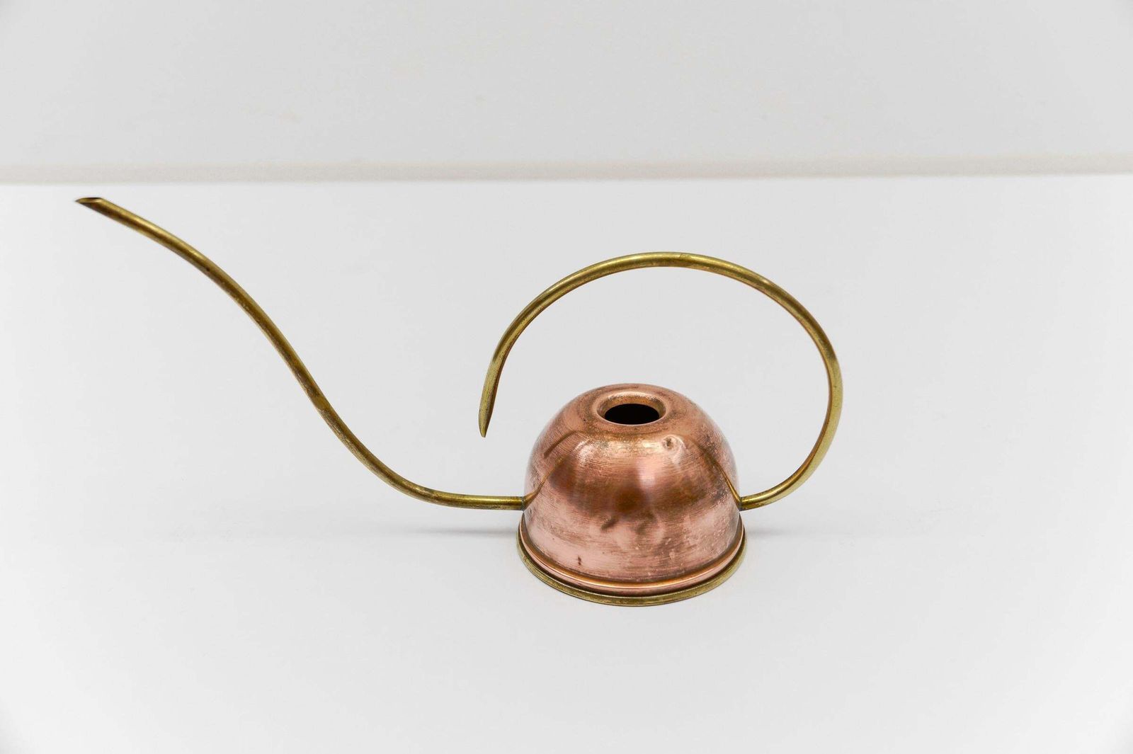 Rare Lovely Brass And Copper Watering Can, 1950s Austria photo Garden Decor
