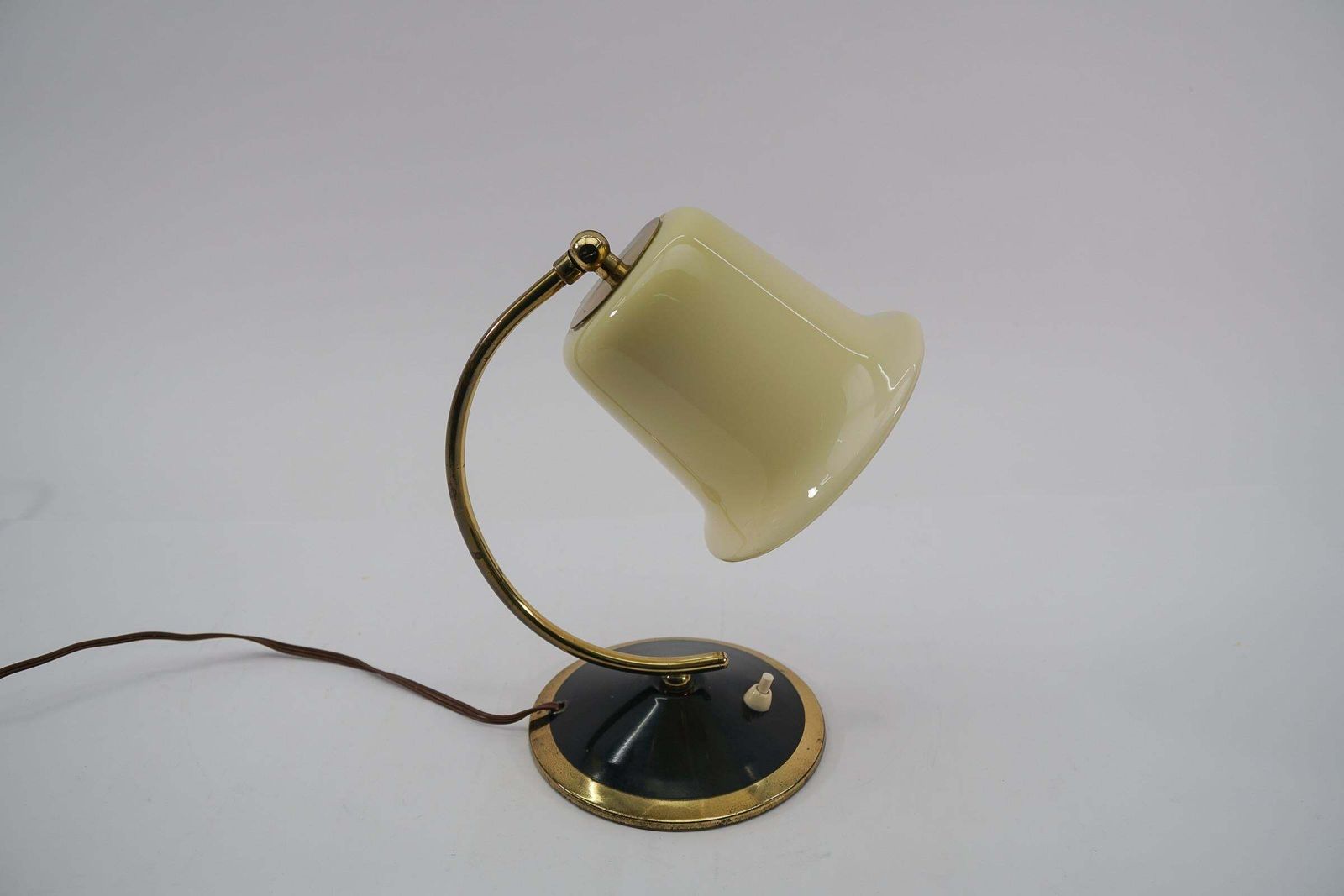Lovely Midcentury Table Lampe Made In Glass And Brass, 1950s, Austria photo for sale