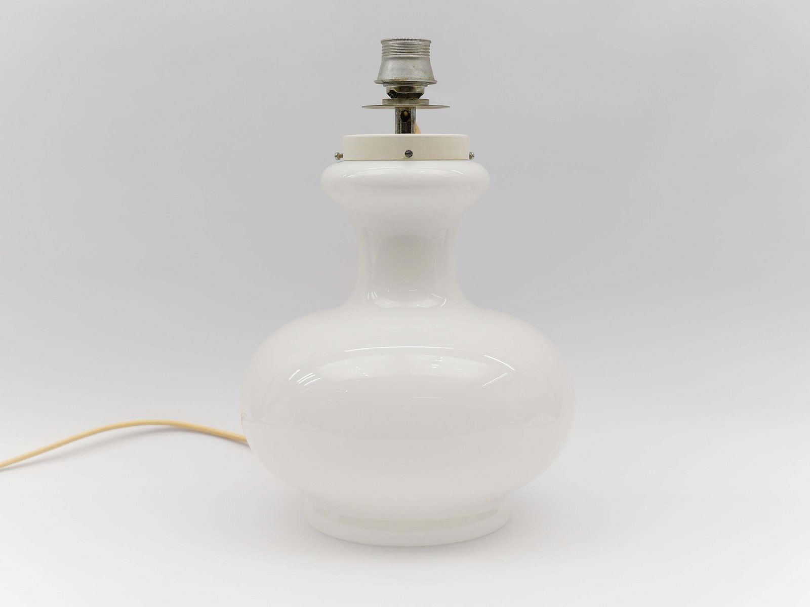 photo for sale Lovely Pair Of Mid Century Modern Opal Glass Table Lamp Bases, 1960s
