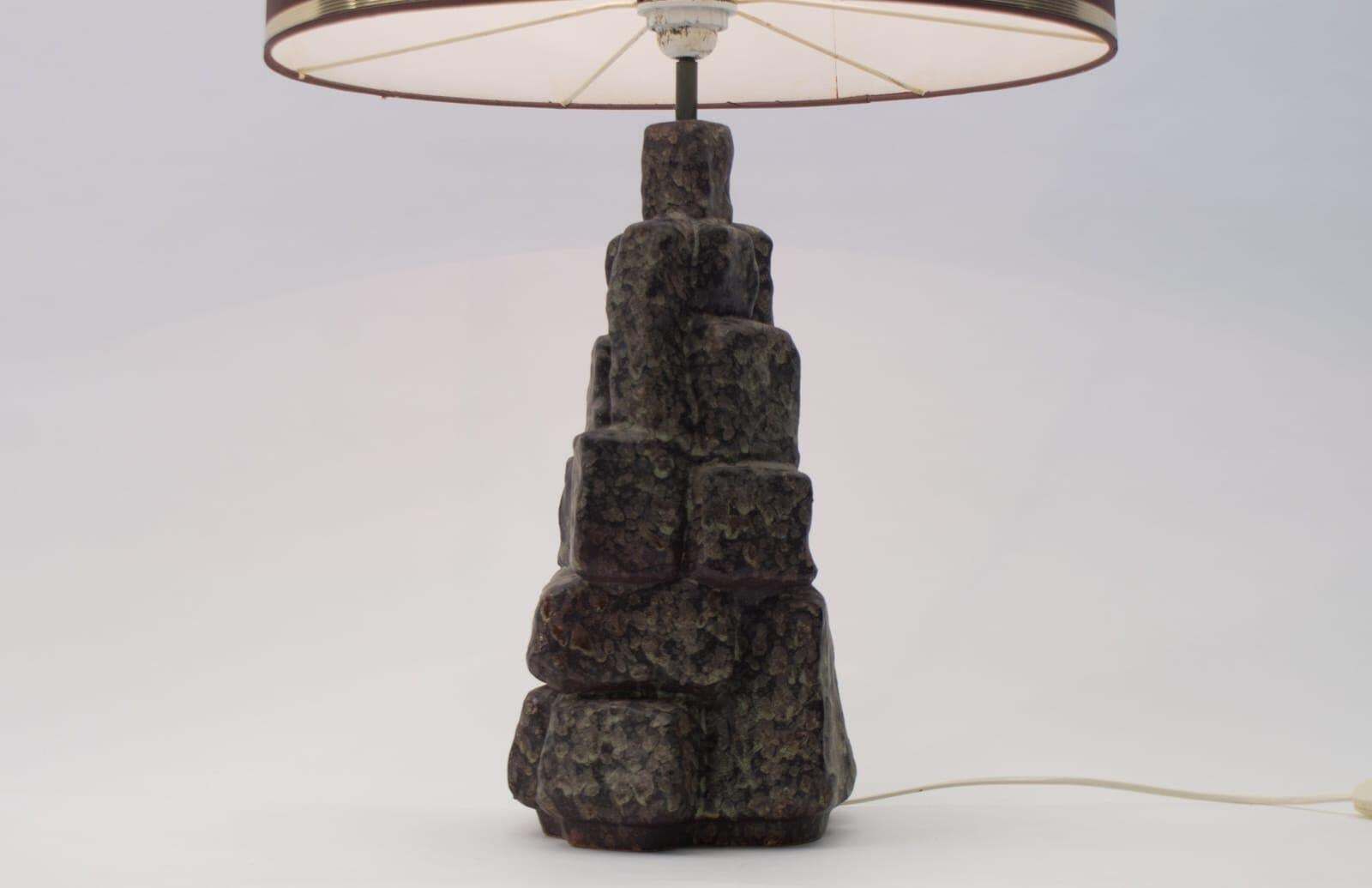 photo for sale Pair Of Large Ceramic Table Lamps In The Shape Of Rocks, 1960s Italy