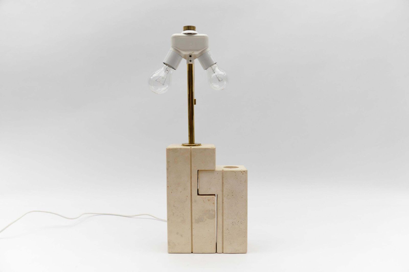 photo furniture Lovely Travertine Table Lamp By Giuliano Cesari For Nucleo Sormani, 1960s, Italy