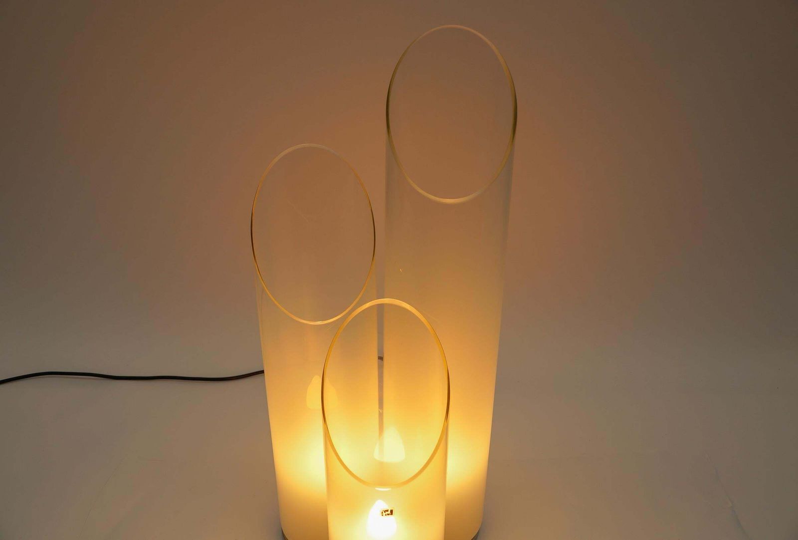 photo furniture Carlo Nason “Mazzega” Table Lamp Metal Chrome Murano Glass 1970 Italy.  Rare Car
