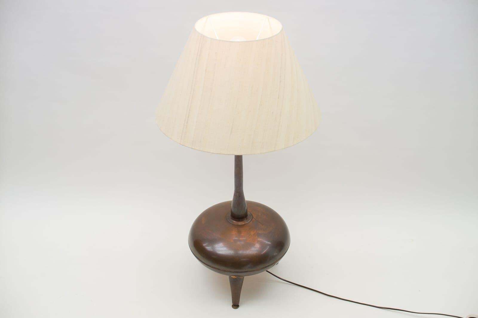 Very Rare Handmade Copper Floor Lamp From R.S.A., South Africa, 1970s photo for sale