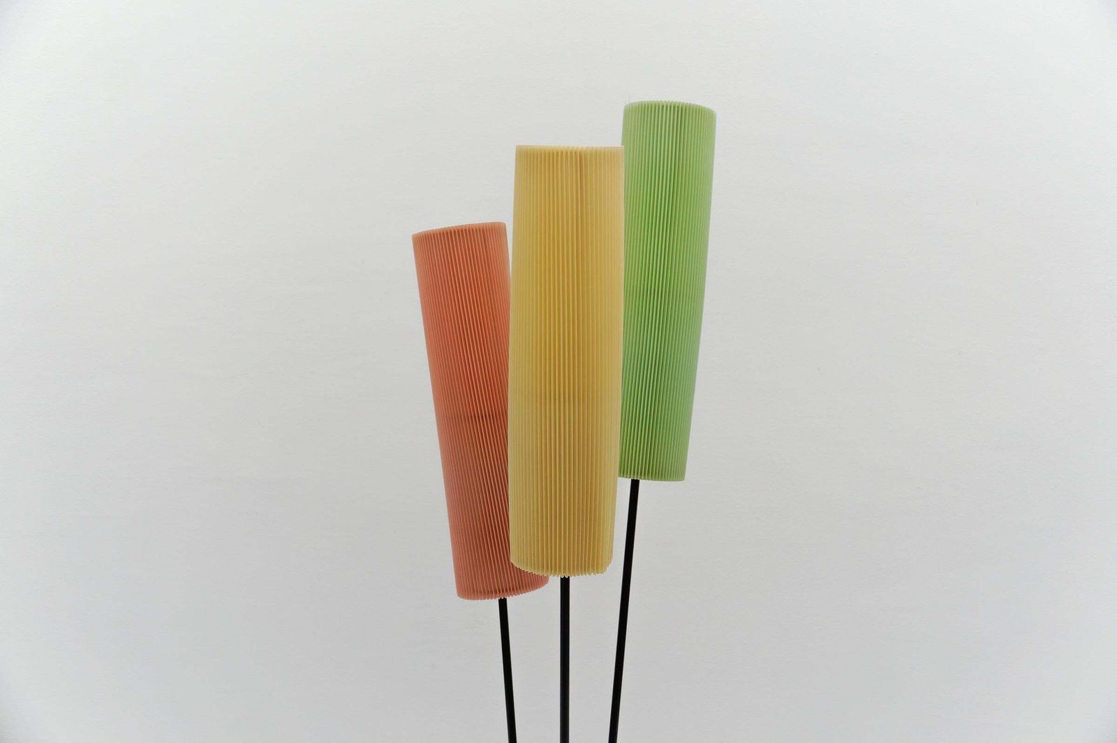 Tripod Floor Lamp With Pleated Blind Lampshade Mid Century Modern, 1960s photo buy