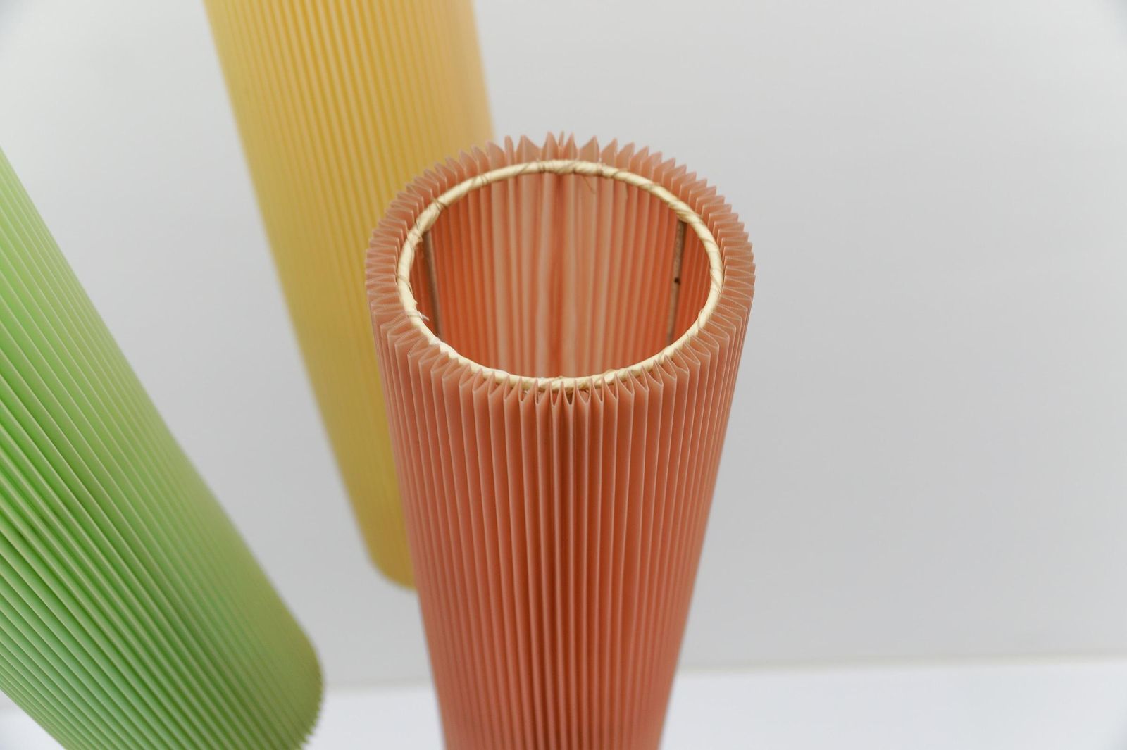 photo buy Tripod Floor Lamp With Pleated Blind Lampshade Mid Century Modern, 1960s