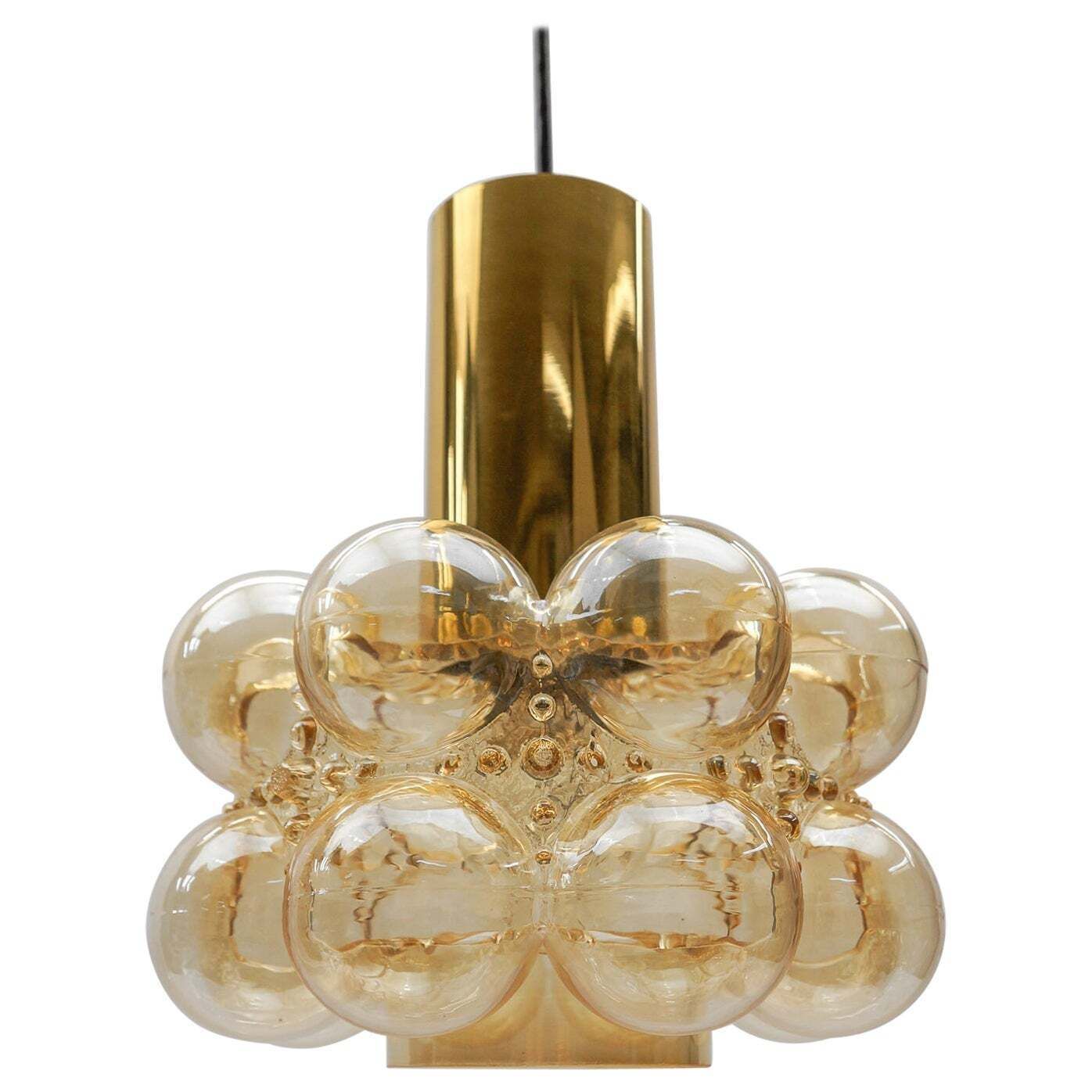 Amber Bubble Glass Ceiling Lamp By Helena Tynell For Limburg, Germany 1960s