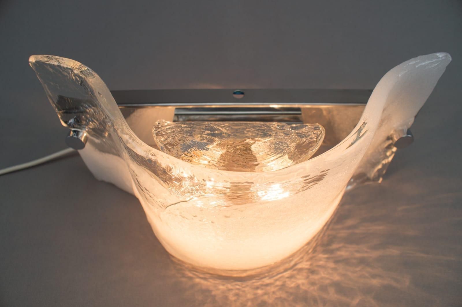 Large Murano Vetri Glass Wall Lamp, Italy 1960s photo buy