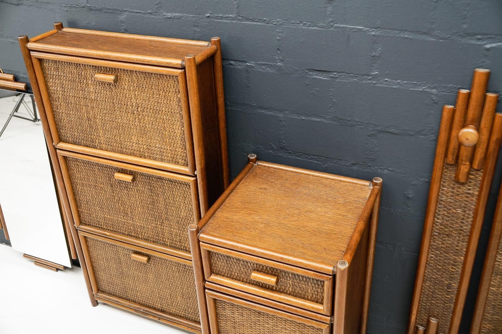 photo furniture Lovely Rattan Wardrobe Set, 1970s Italy