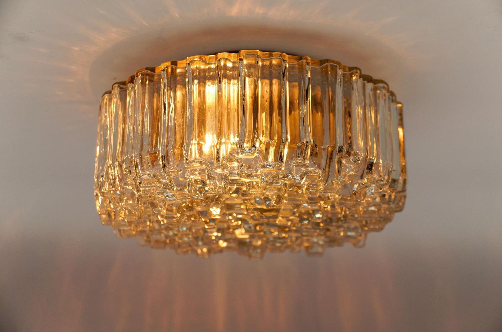 1. Of 4 Square Smoked Glass Geometric Glass Wall Lamp / Flush Mount, 1960s photo 807.0