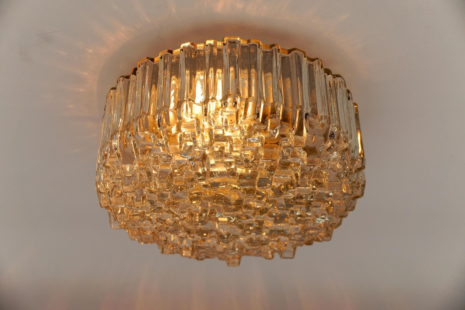 1. Of 4 Square Smoked Glass Geometric Glass Wall Lamp / Flush Mount, 1960s photo buy