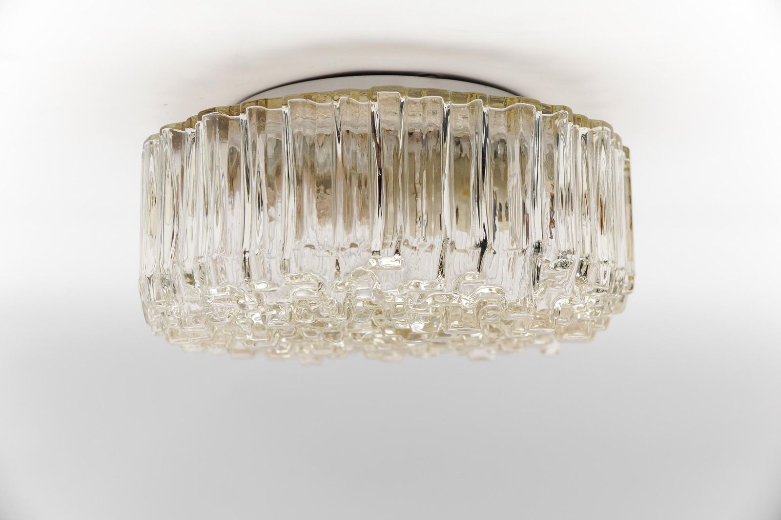 1. Of 4 Square Smoked Glass Geometric Glass Wall Lamp / Flush Mount, 1960s photo vintage