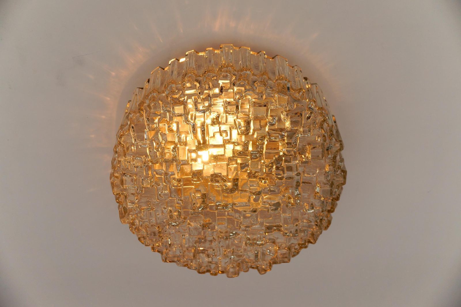 Lighting 1. Of 4 Square Smoked Glass Geometric Glass Wall Lamp / Flush Mount, 1960s photo