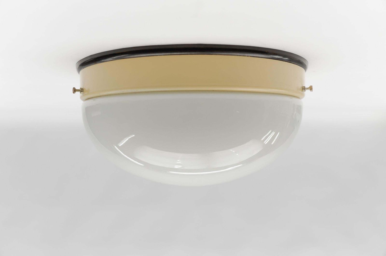 1. Of 12 Rare Minimalistic Bauhaus Plafoniere / Flush Mount Light, Germany 1930s photo for sale