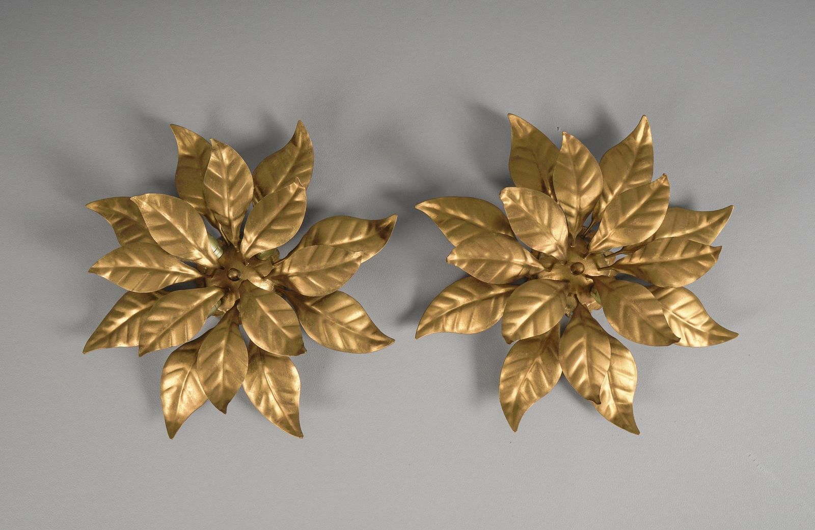 Lovely Gilded Pair Of Florentine Ceiling Lamps By Hans Kögl, Germany 1960s photo furniture