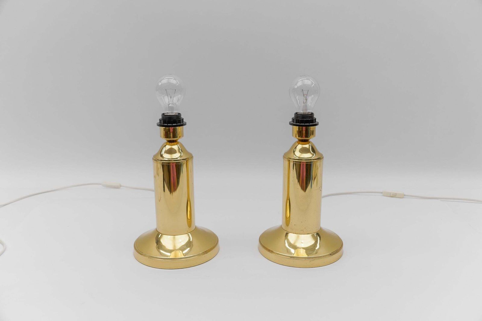 Pair Of Mid Century Modern Brass Table Lamp Bases, 1960s photo Lighting