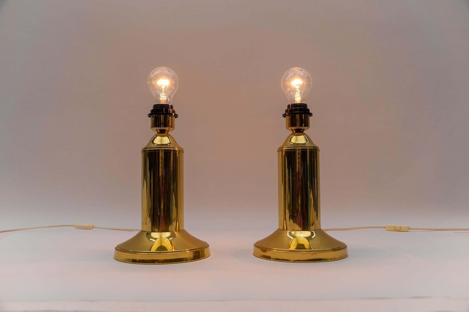 Pair Of Mid Century Modern Brass Table Lamp Bases, 1960s photo 679.0