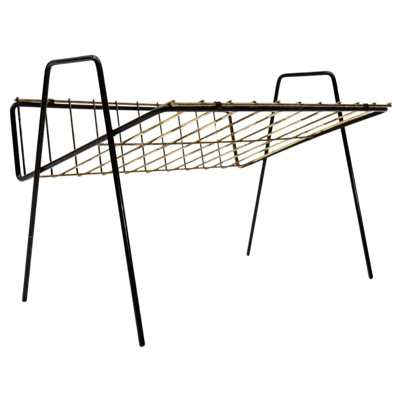 Lovely Metal Magazine Rack Mid Century Modern, 1950s, Austria