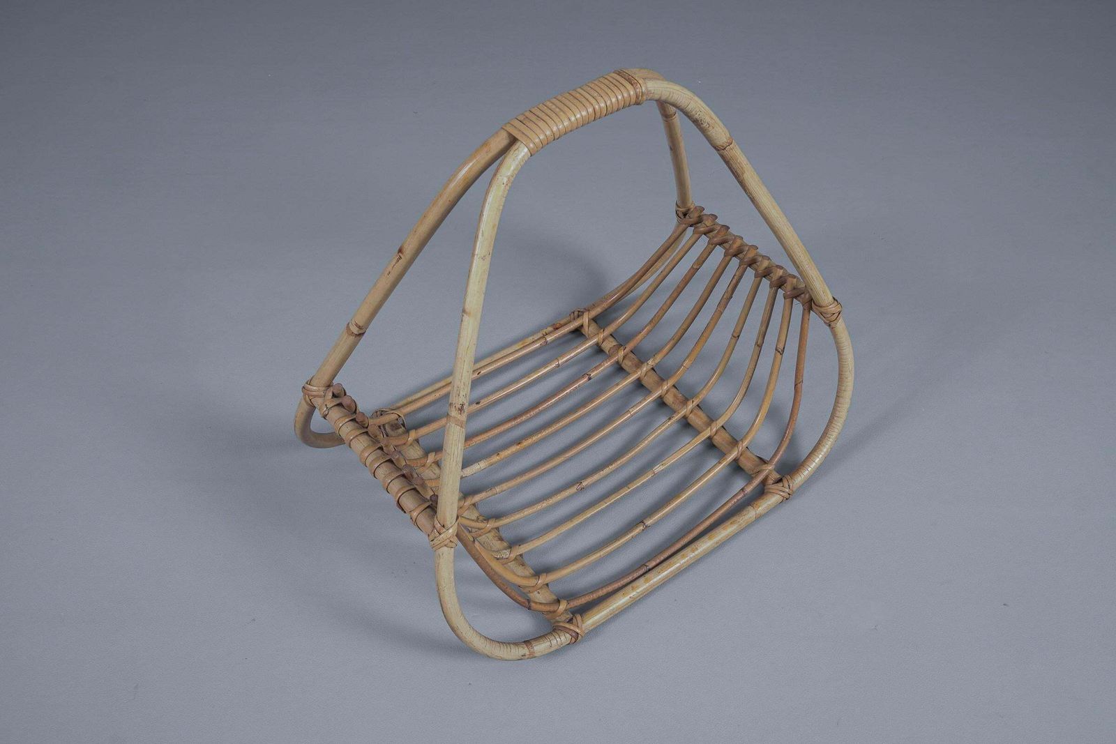 Mid Century Modern Italian Rattan Magazine Rack, 1960s photo Home Decor