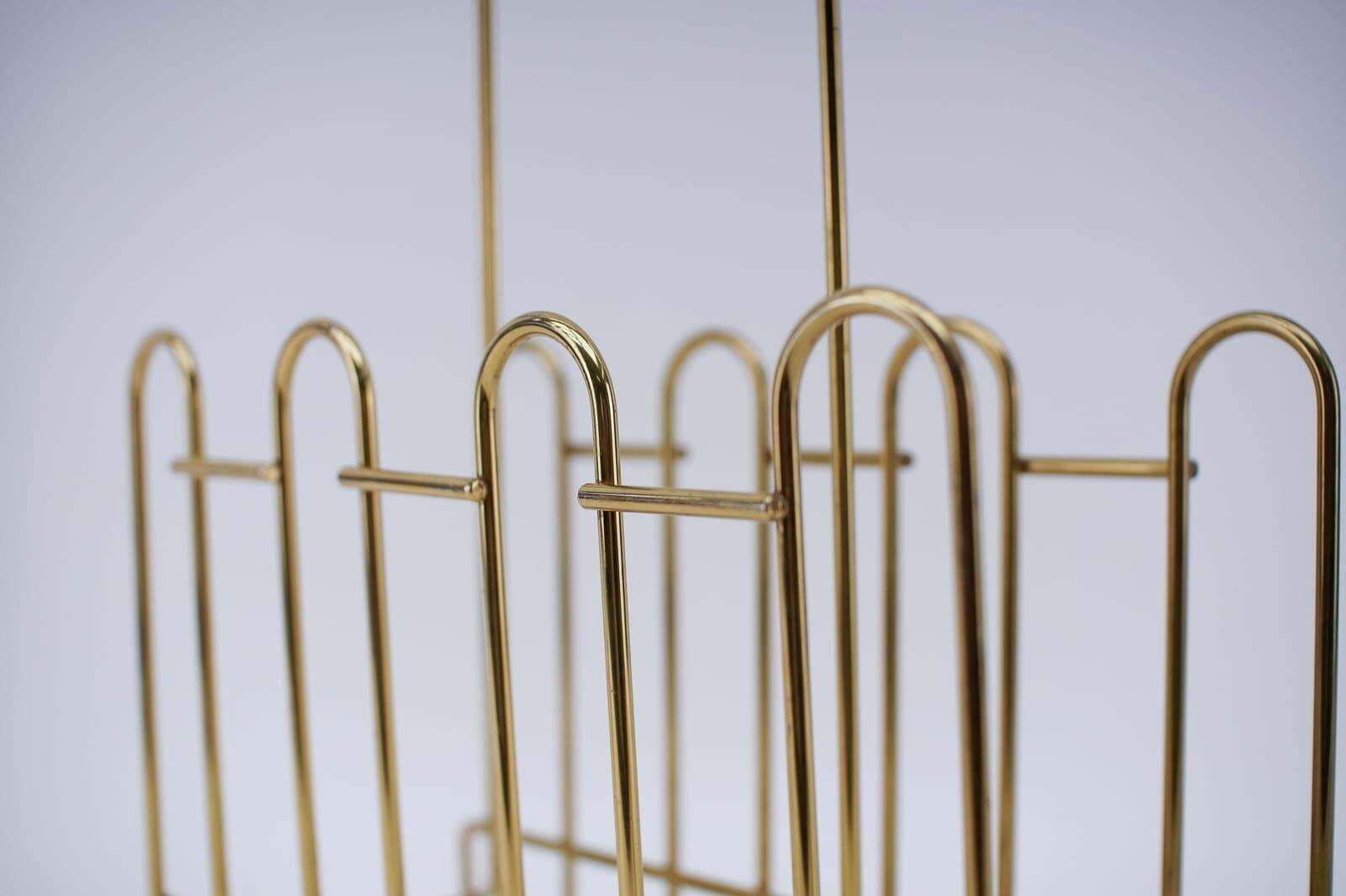 Lovely Brass Magazine Rack Mid Century Modern, 1950s, Austria photo buy