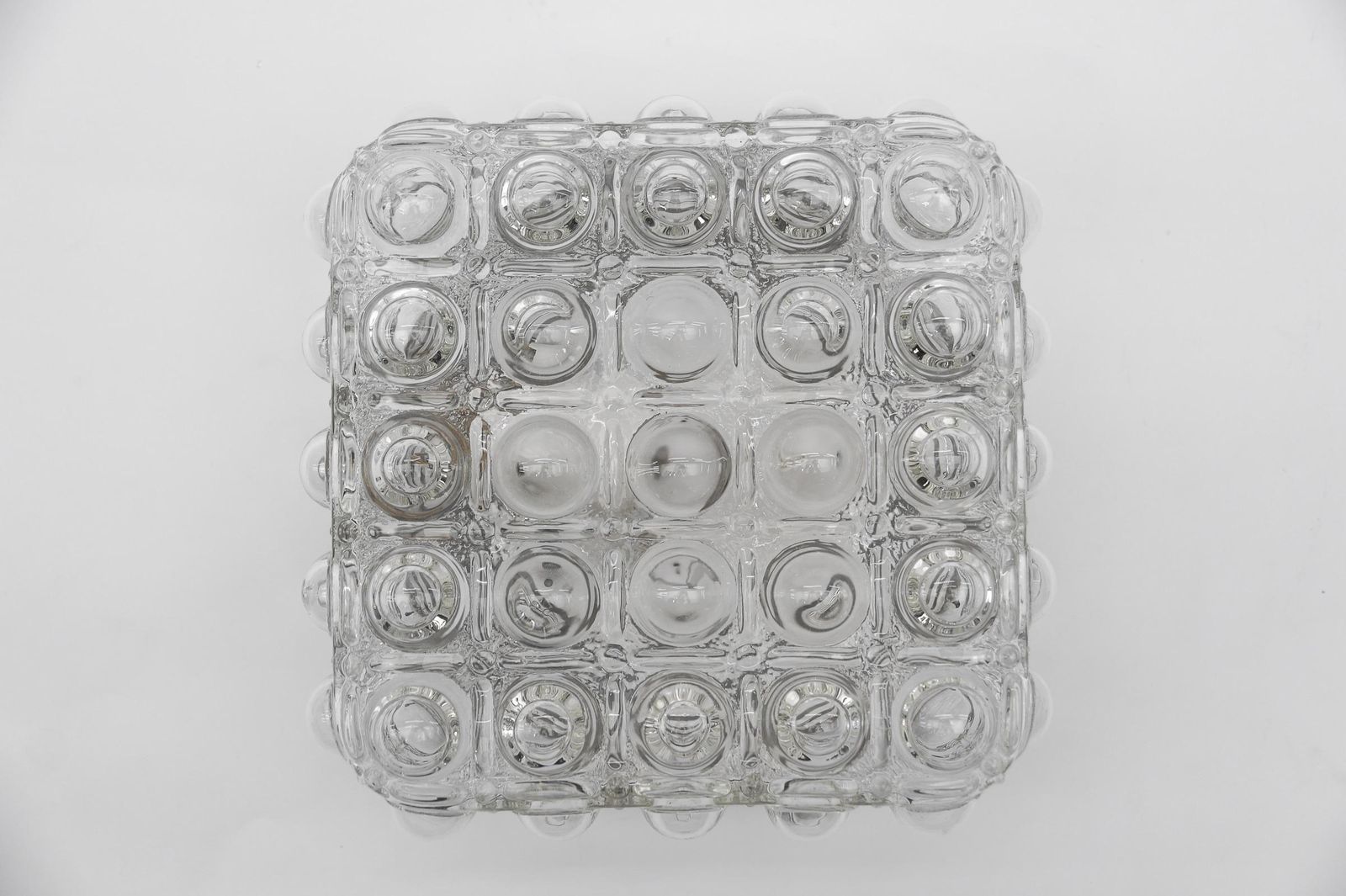 1 Of 2 Clear Bubble Glass Flush Mount Lamp By Helena Tynell, Germany 1960s photo vintage