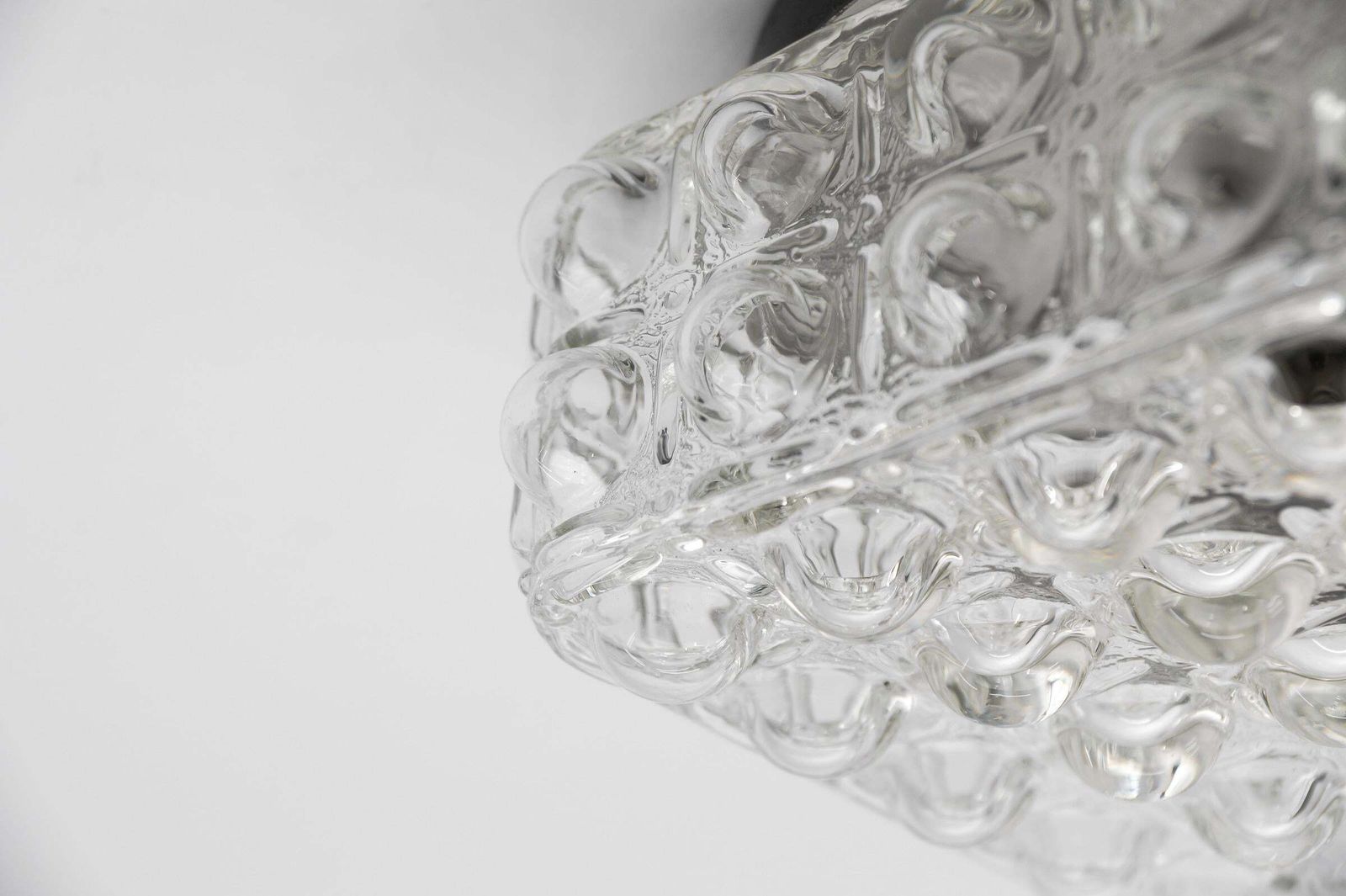 Lighting 1 Of 2 Clear Bubble Glass Flush Mount Lamp By Helena Tynell, Germany 1960s photo