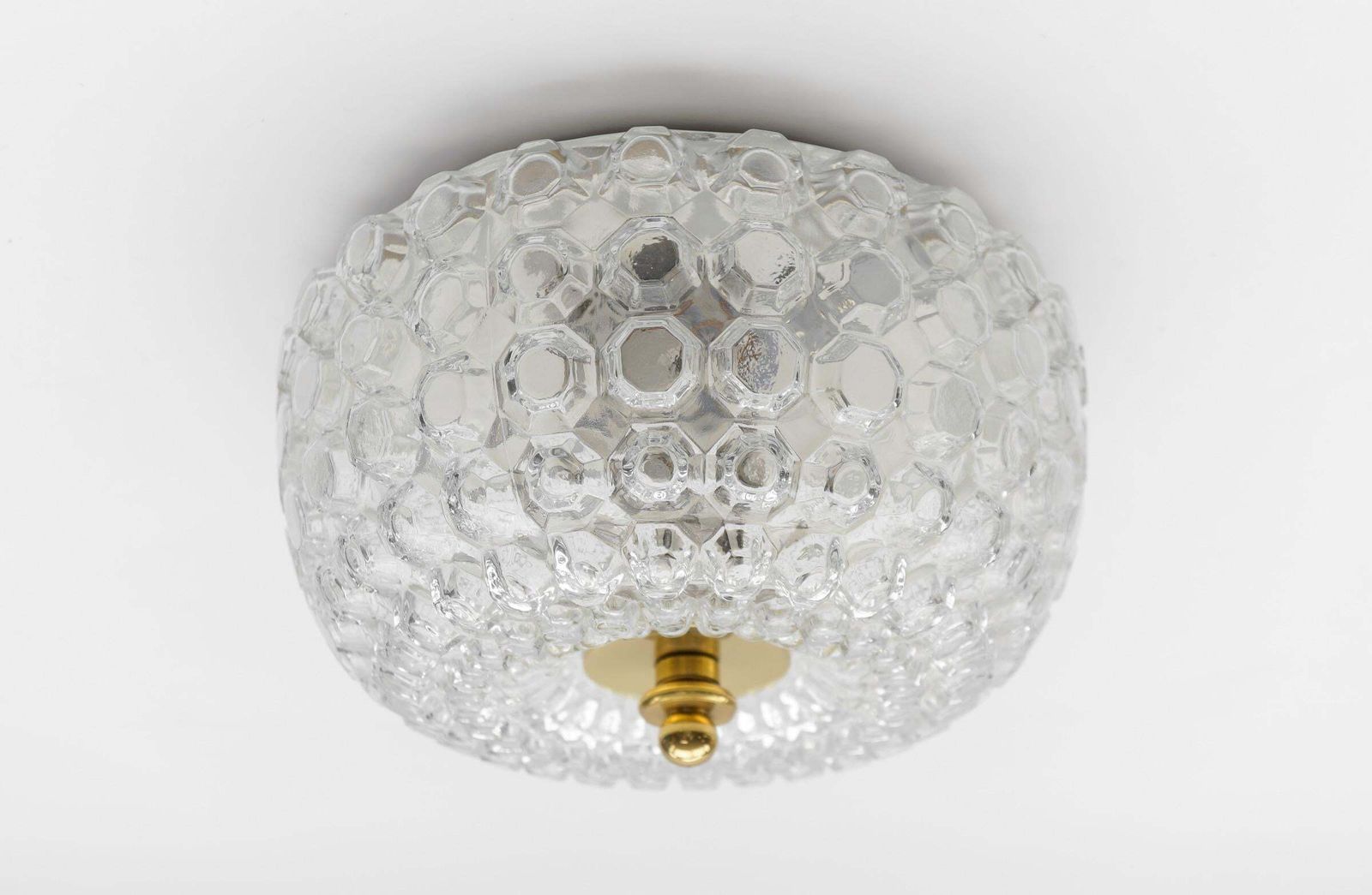1 Of 4 Large Flush Mount Lamp In Glass By Limburg, Gerrmany 1960s photo Lighting