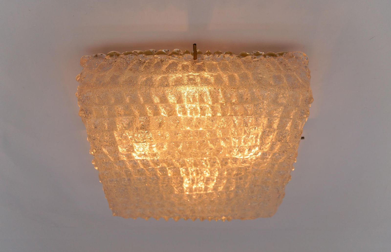 Murano Glass Flush Mount Lamp With Crocodile Skin Surface Texture By Hillebrand photo Lighting