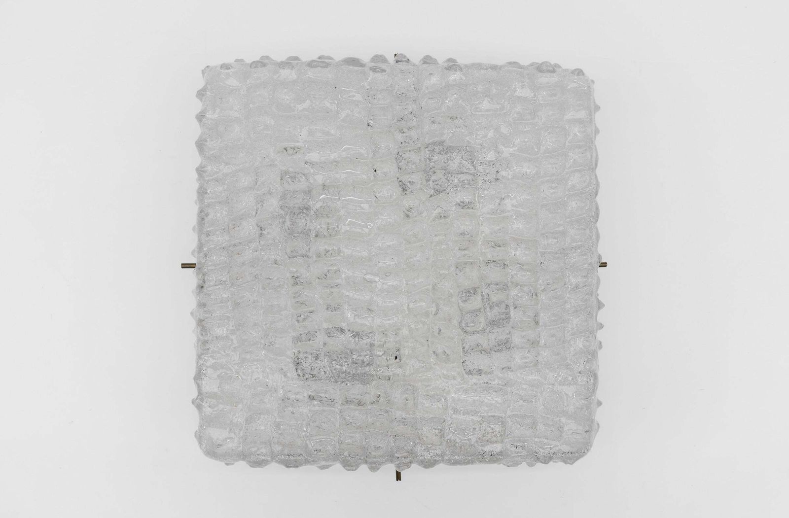 Murano Glass Flush Mount Lamp With Crocodile Skin Surface Texture By Hillebrand photo vintage