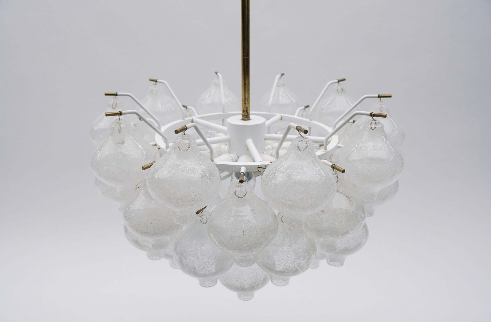 Large Ice Glass Chendelier "Tulipan" By J.T. Kamlar Franken Kg, 1960s Austria photo 1911.0