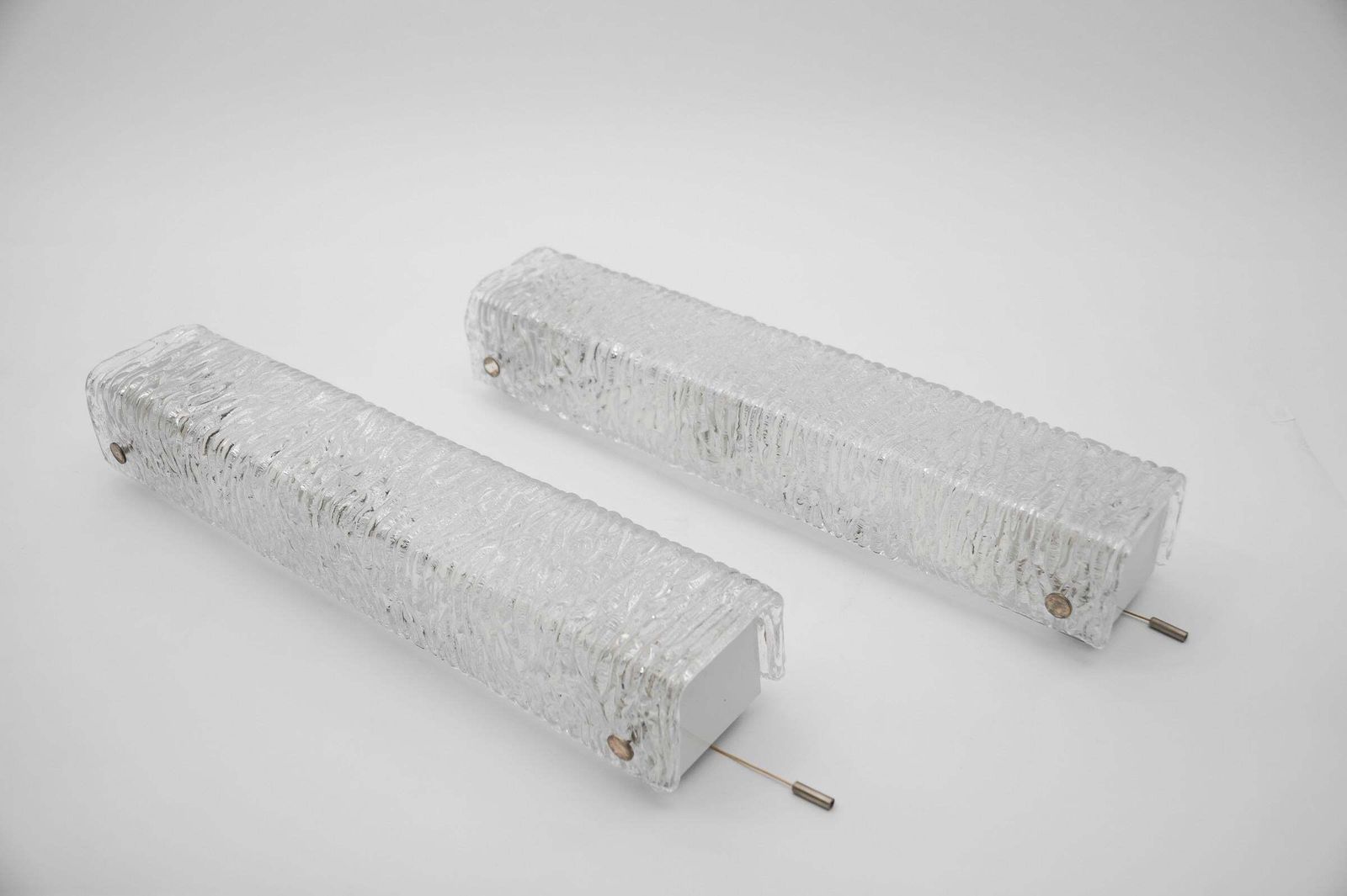photo furniture Set Of 2 Huge Glass Sconces From Kaiser Leuchten, 1960s Germany