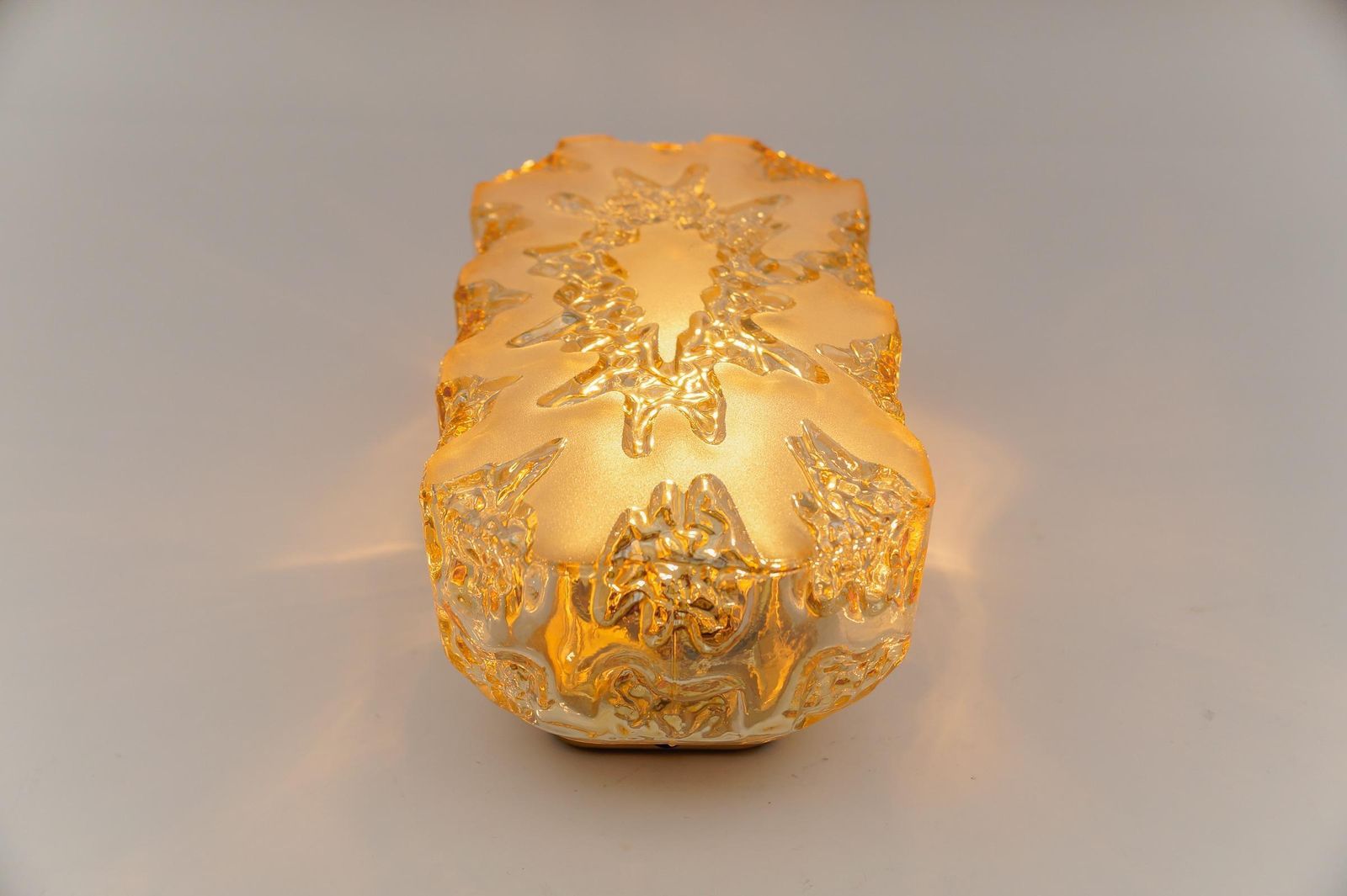 1. Of 3 Amber Glass Sconce Or Wall Lamp By Limburg, 1960s Germany photo buy