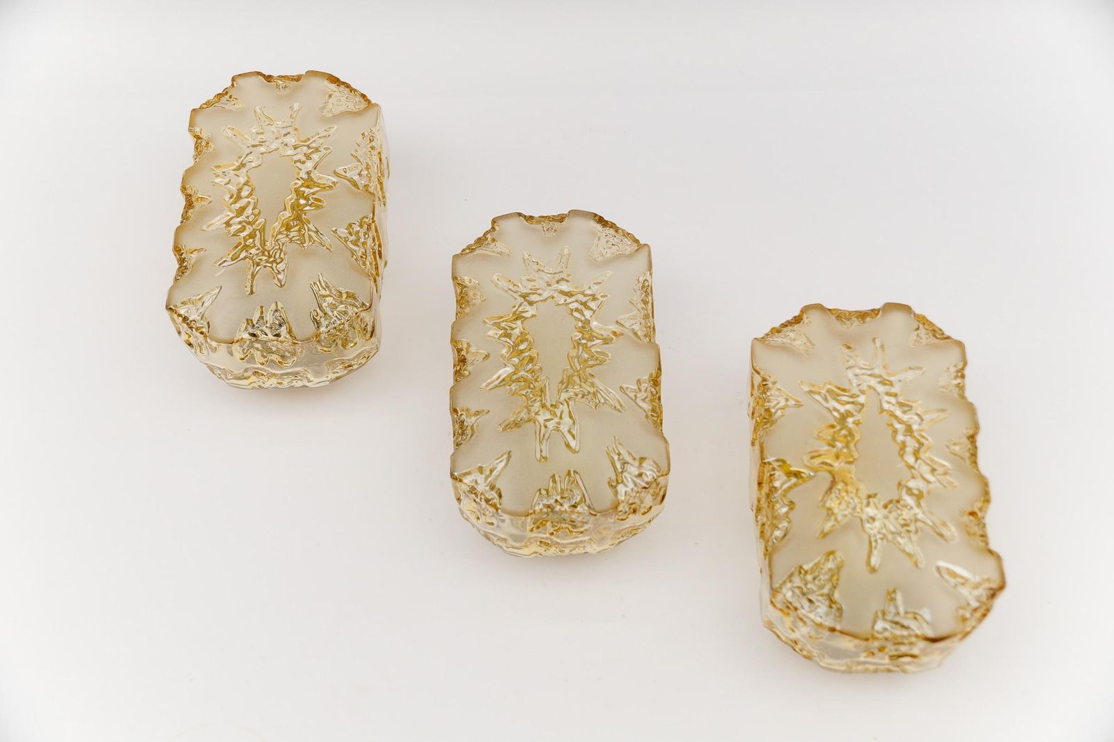 photo vinterior 1. Of 3 Amber Glass Sconce Or Wall Lamp By Limburg, 1960s Germany