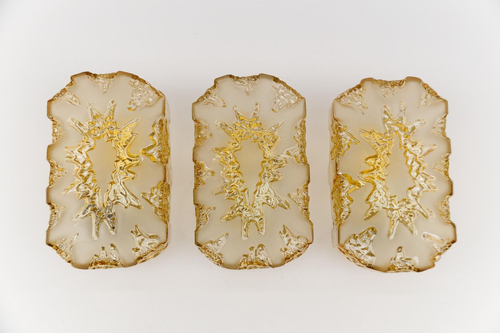 photo buy 1. Of 3 Amber Glass Sconce Or Wall Lamp By Limburg, 1960s Germany