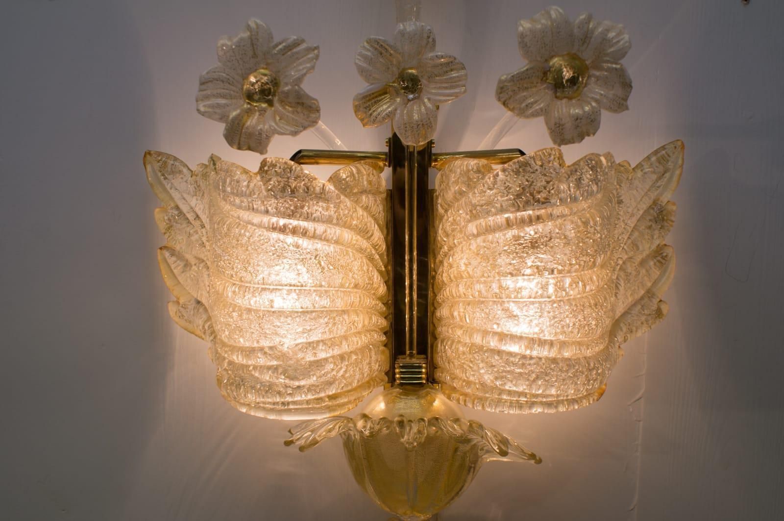 Rare And Wonderful Wall Light By Barovier & Toso, 1950s, Italy photo vinterior