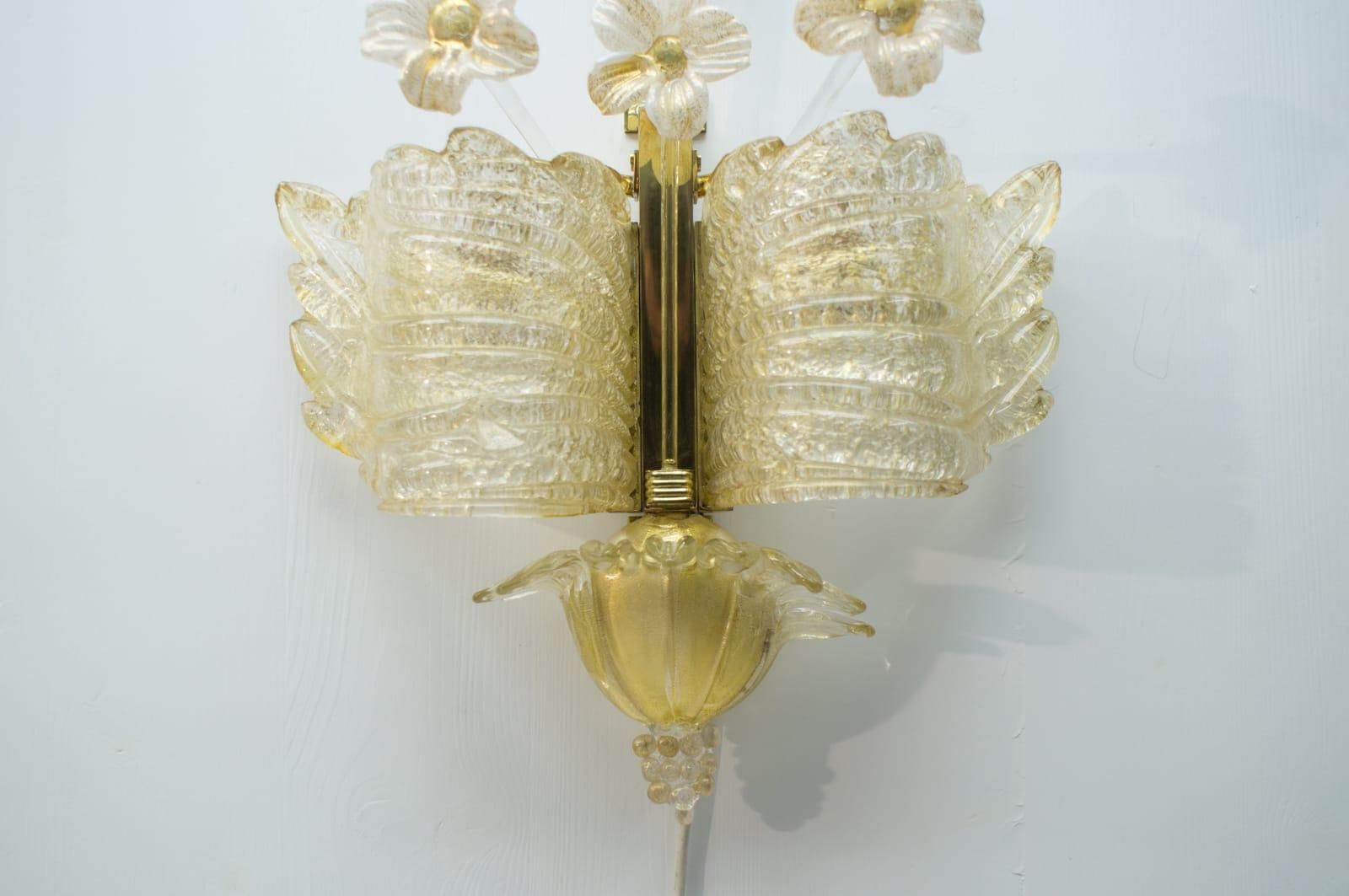 Rare And Wonderful Wall Light By Barovier & Toso, 1950s, Italy photo vintage