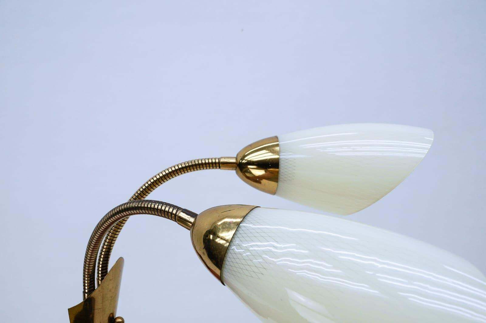 Pair Of Double Arm Wall Lamps With Flexible Arms From The 1950s, Probably Italy photo vintage