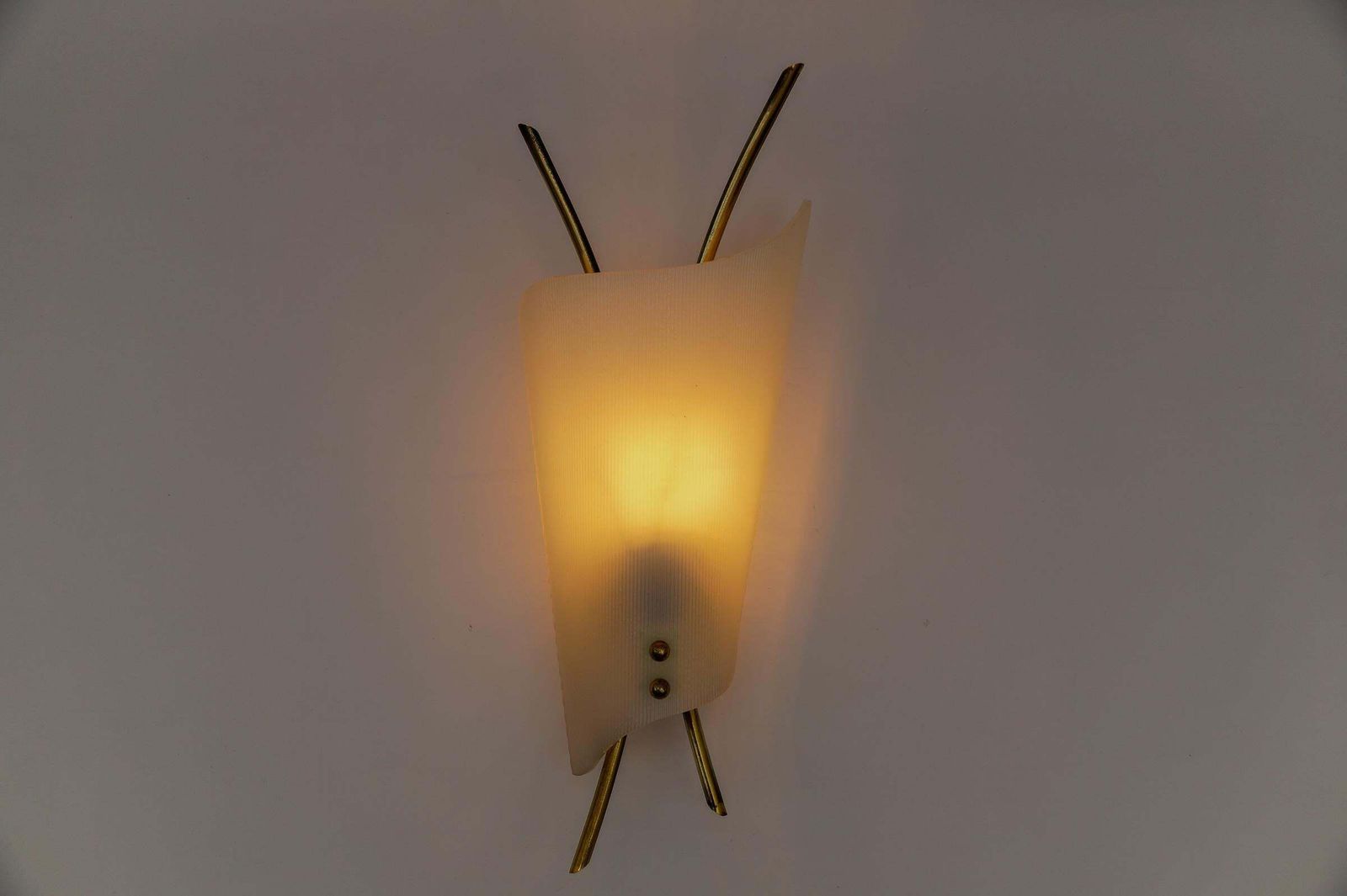 Set Of 2 Mid Century Modern Wall Lamps Made In Acrylic And Brass, 1950s photo 1232.0