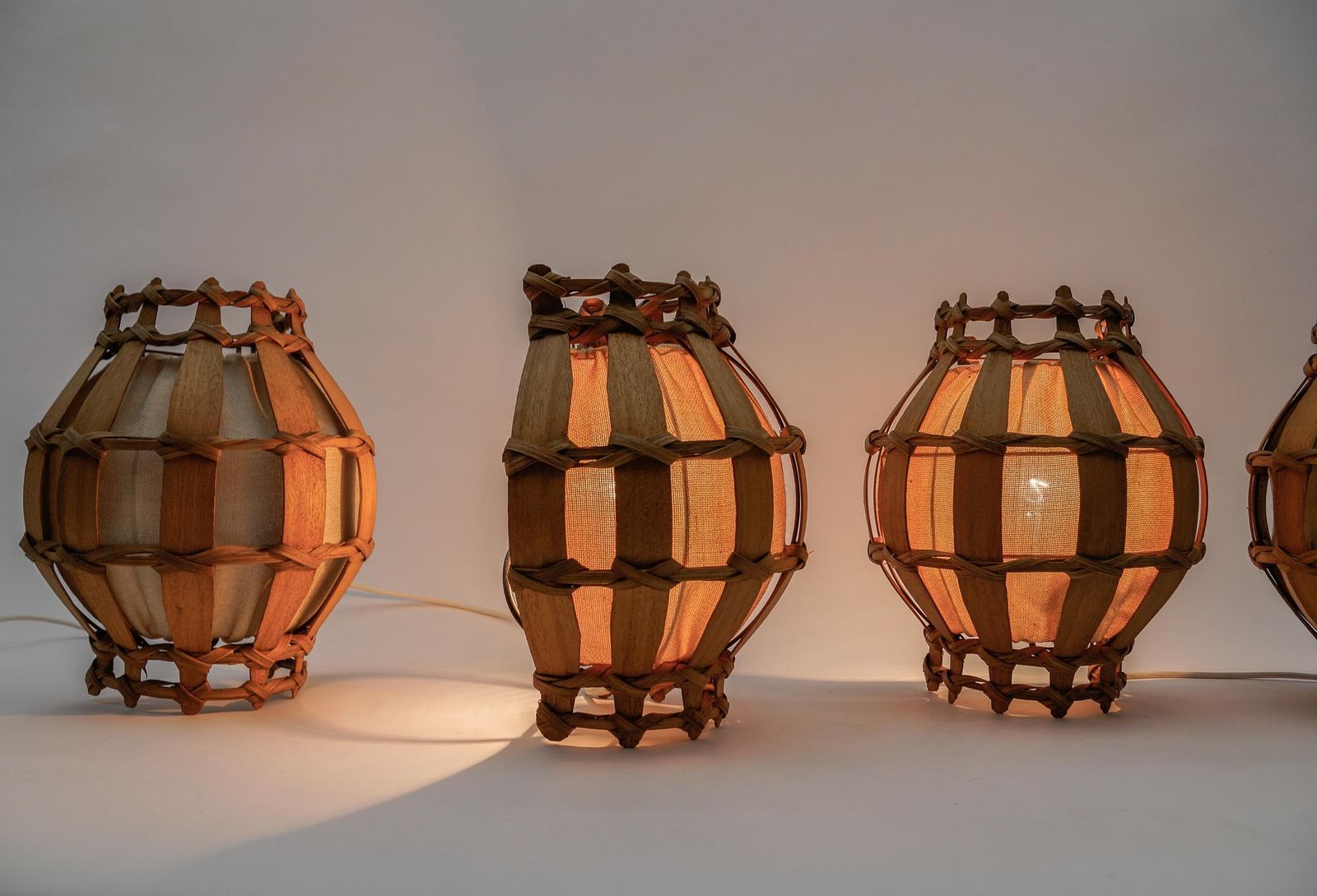 photo buy Set Of Four French Provincial Wooden Wall Lamps / Sconces, 1960s