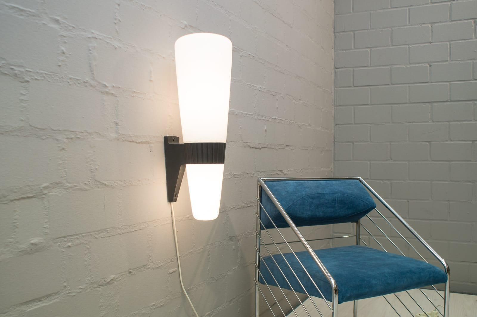 Large Midcentury Outdoor Aluminium Casting And Glass Wall Light, 1960s photo vinterior