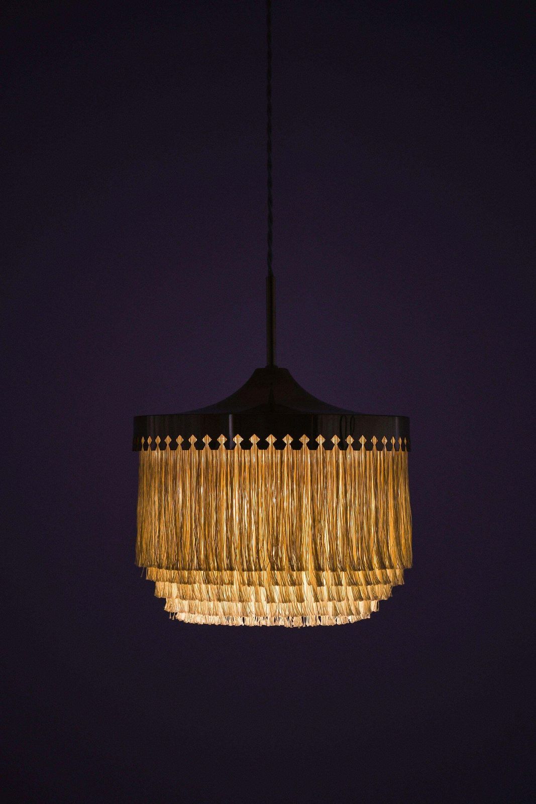 Ceiling Lamp In Brass, Silk Fringes By Hans Agne Jakobsson, 1965 photo Lighting