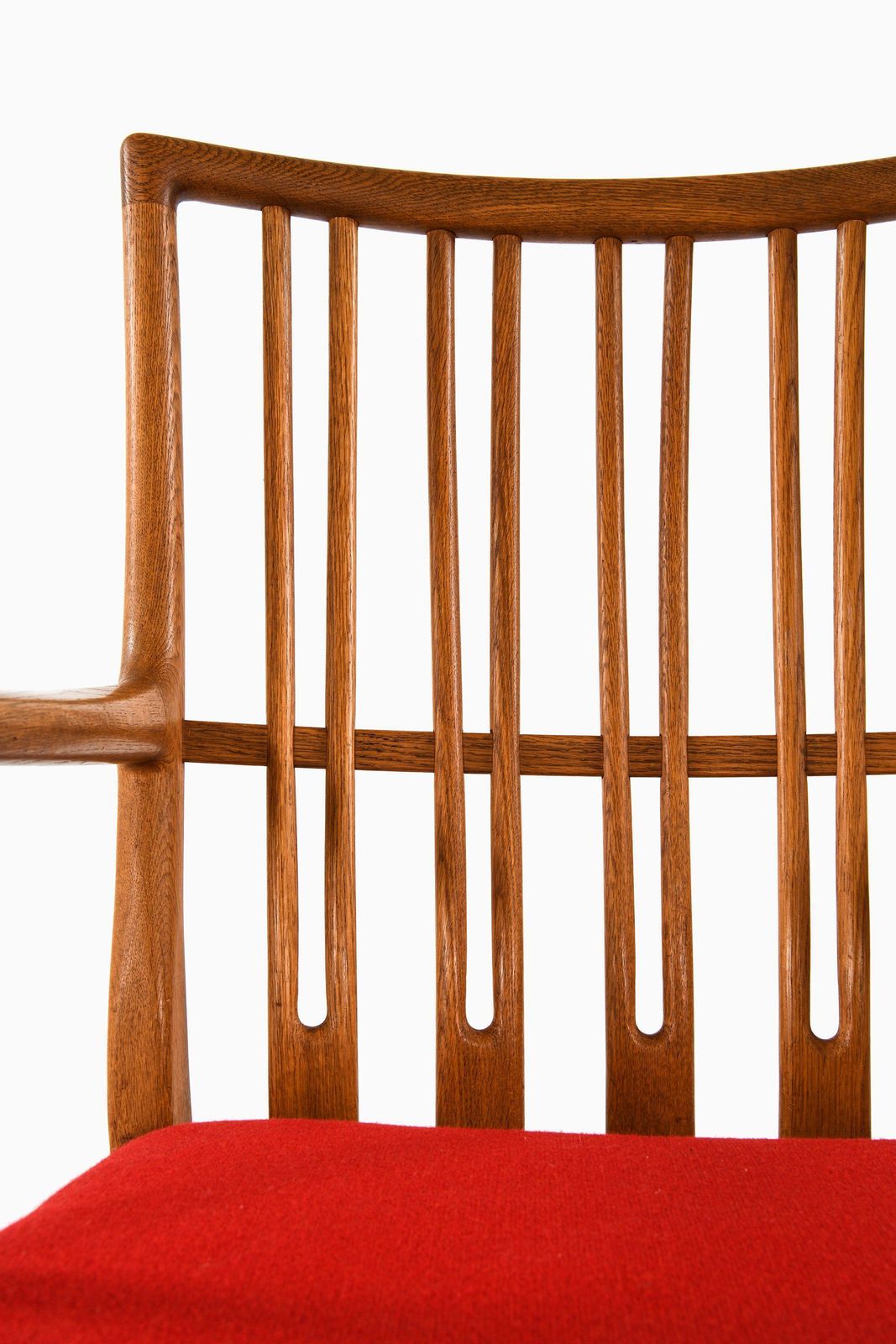 Rocking Chair In Oak With Wool Fabric By Hans Wegner, 1950's photo Furniture