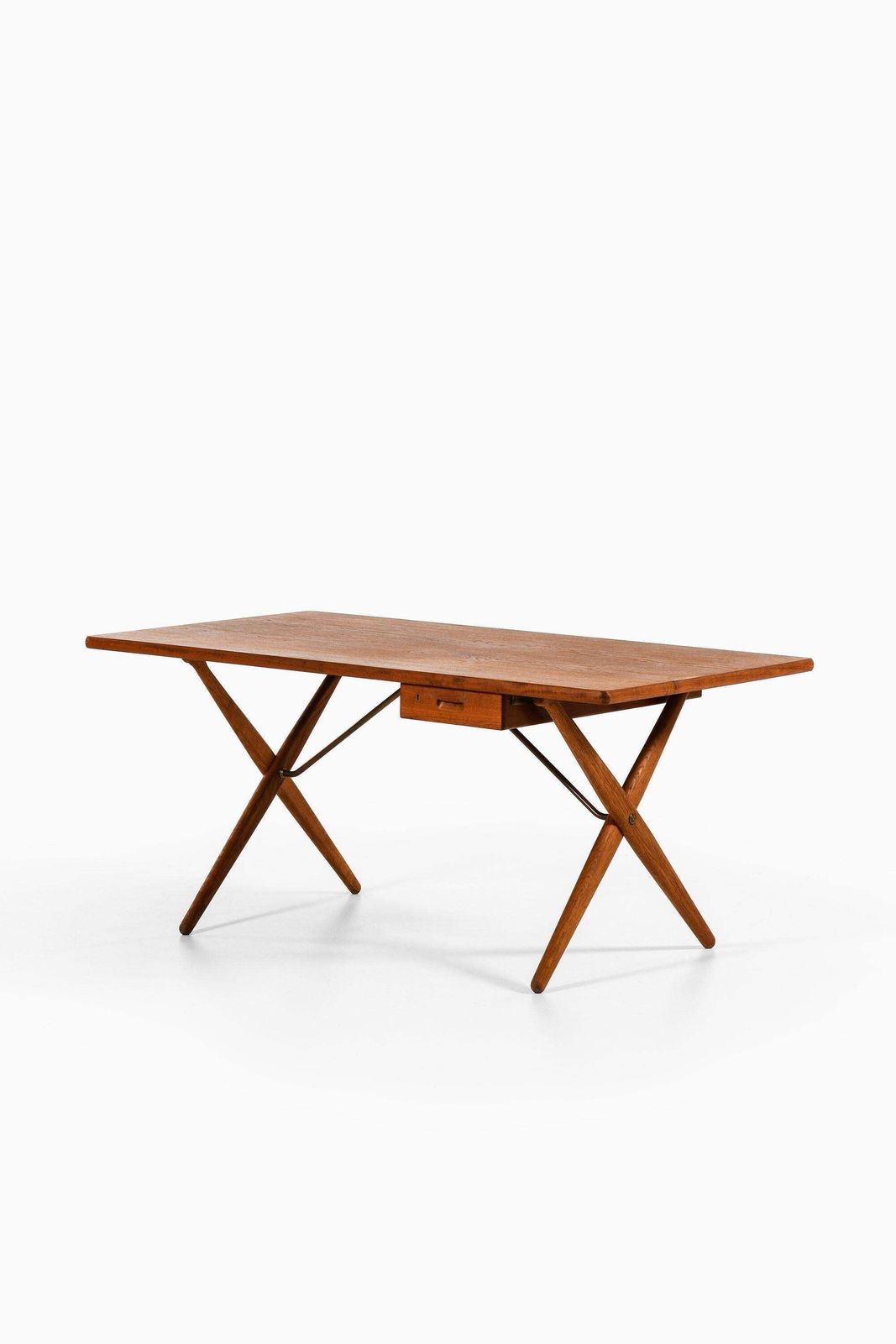 Desk In Teak, Oak And Brass By Hans Wegner, 1950's photo furniture