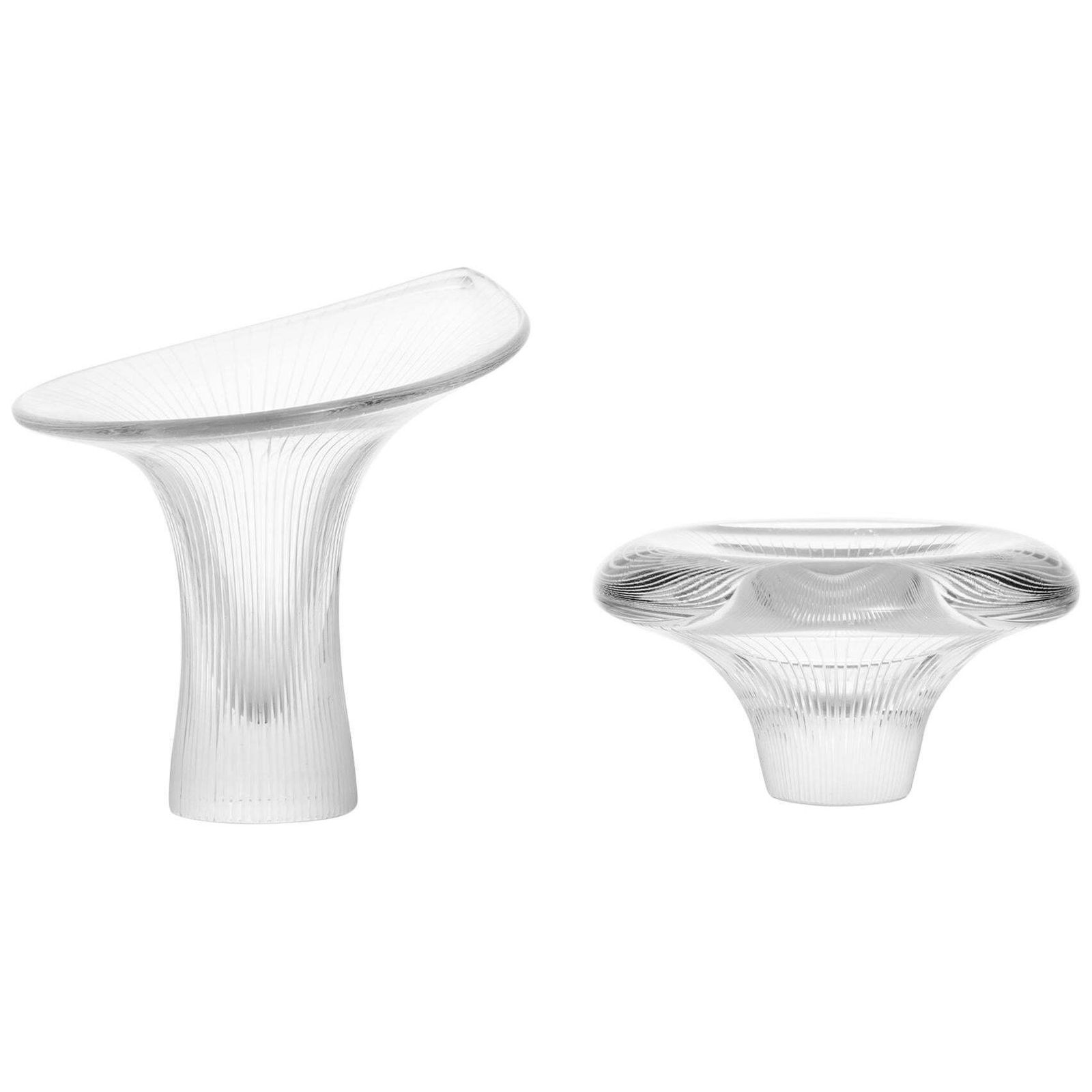 Tapio Wirkkala Glass Vases Kantarelli Produced By Iittala In Finland