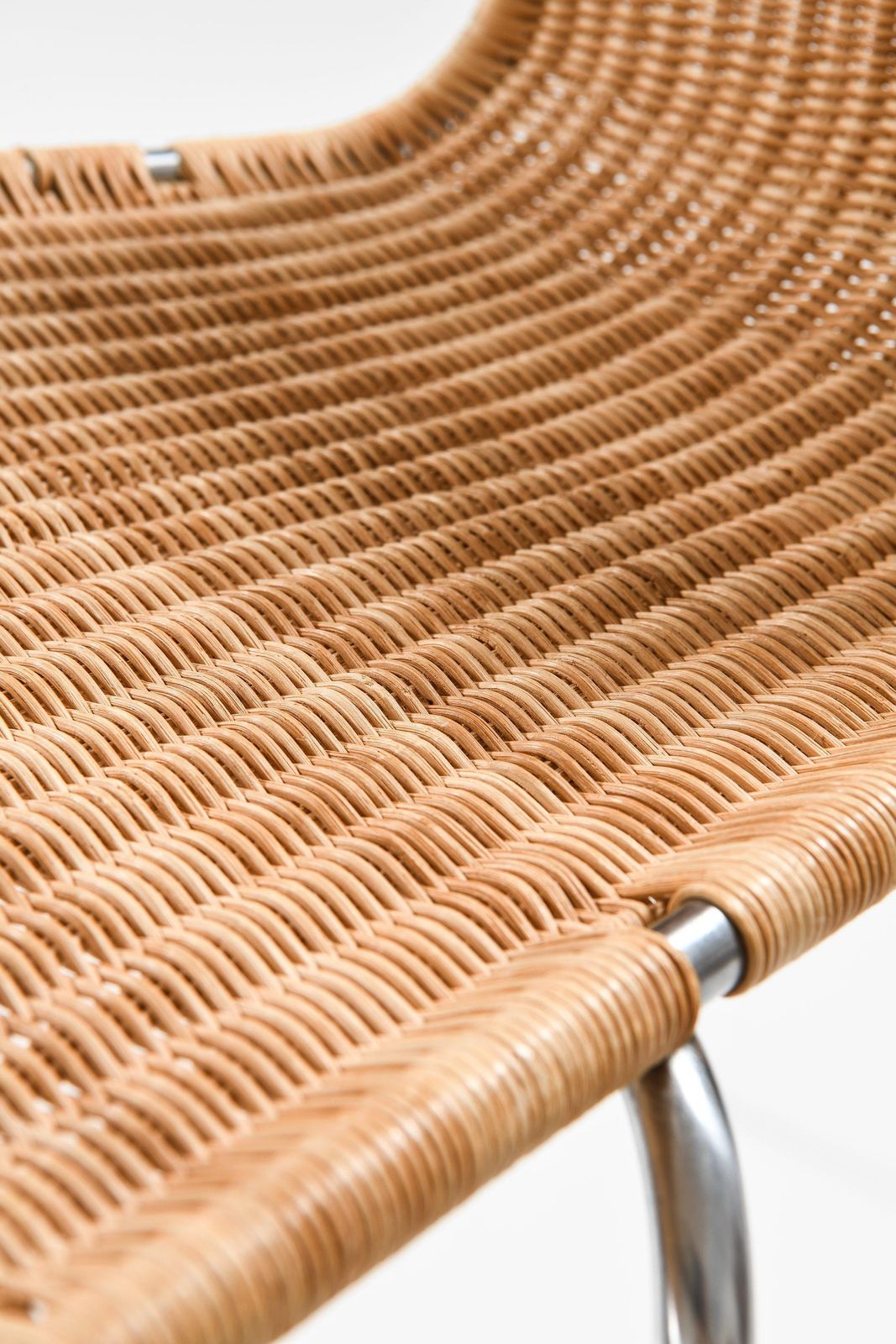 12740.0 Set Of 8 Dining Chairs In Chromed Steel And Woven Cane By Poul Kjærholm, 1950's photo