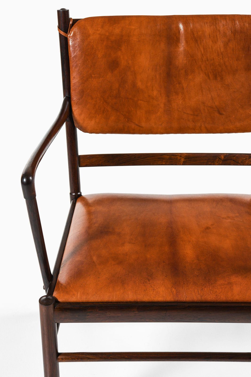 Armchair In Rosewood And Upholstered In Niger Leather By Ole Wanscher, 1960's photo Furniture