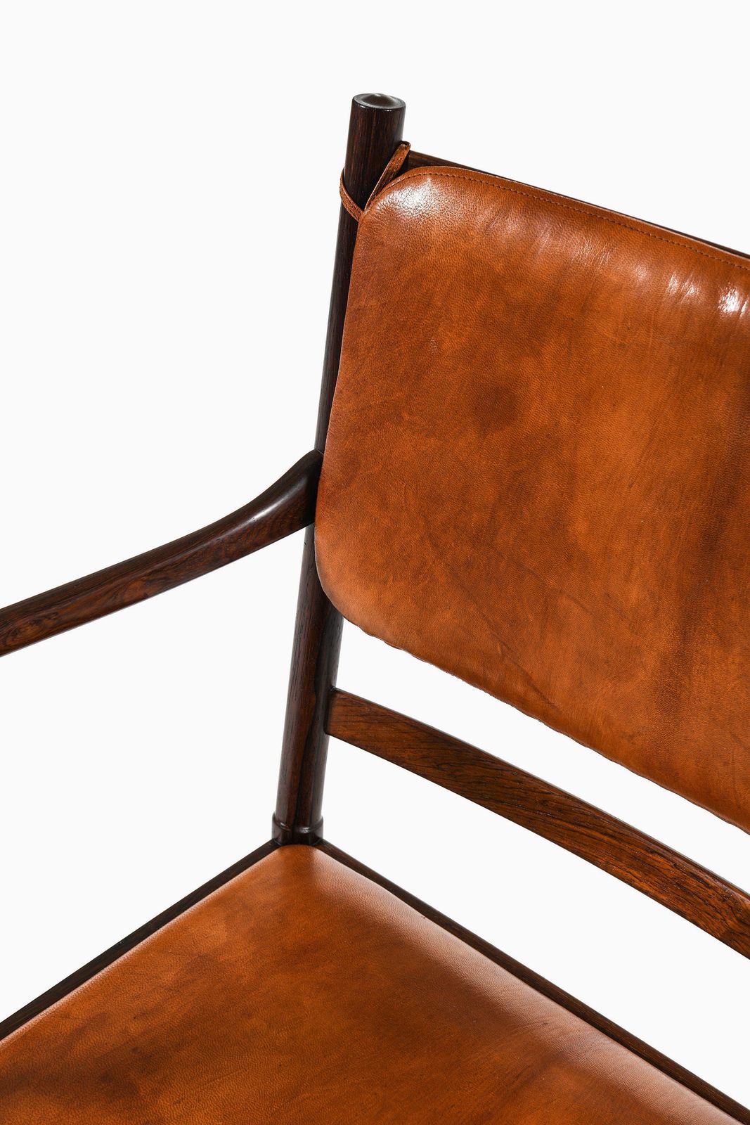 Armchair In Rosewood And Upholstered In Niger Leather By Ole Wanscher, 1960's photo 12740.0