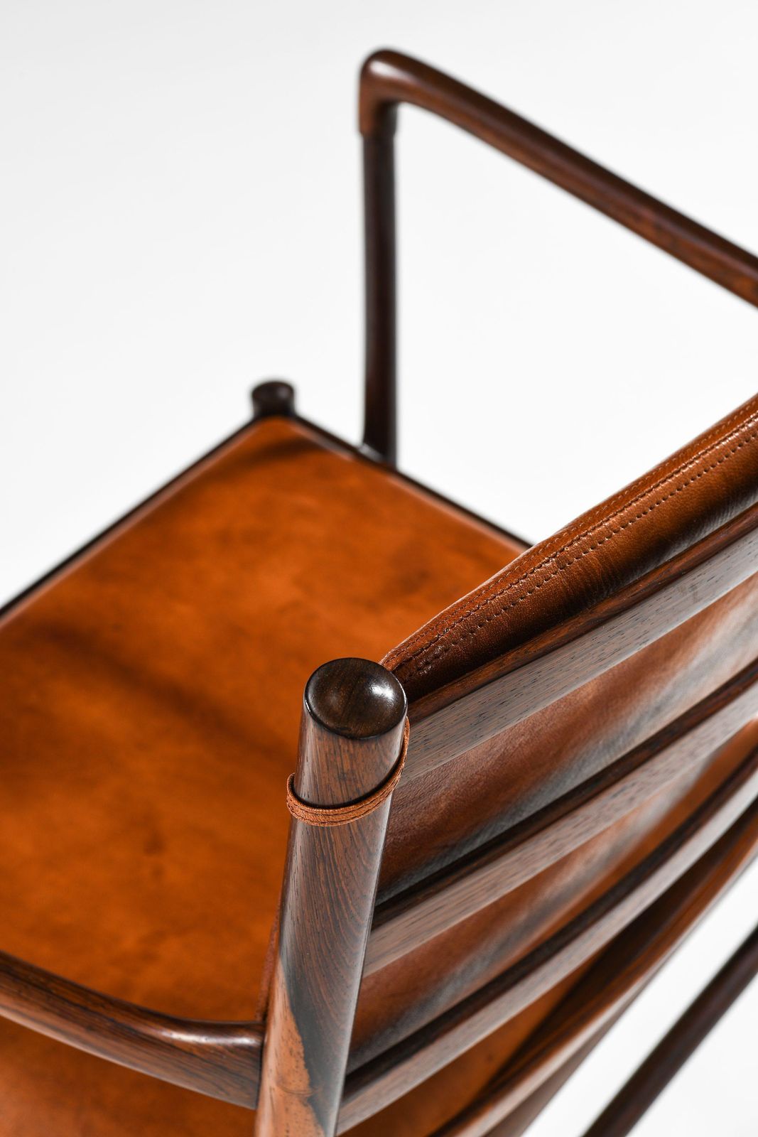 photo for sale Armchair In Rosewood And Upholstered In Niger Leather By Ole Wanscher, 1960's