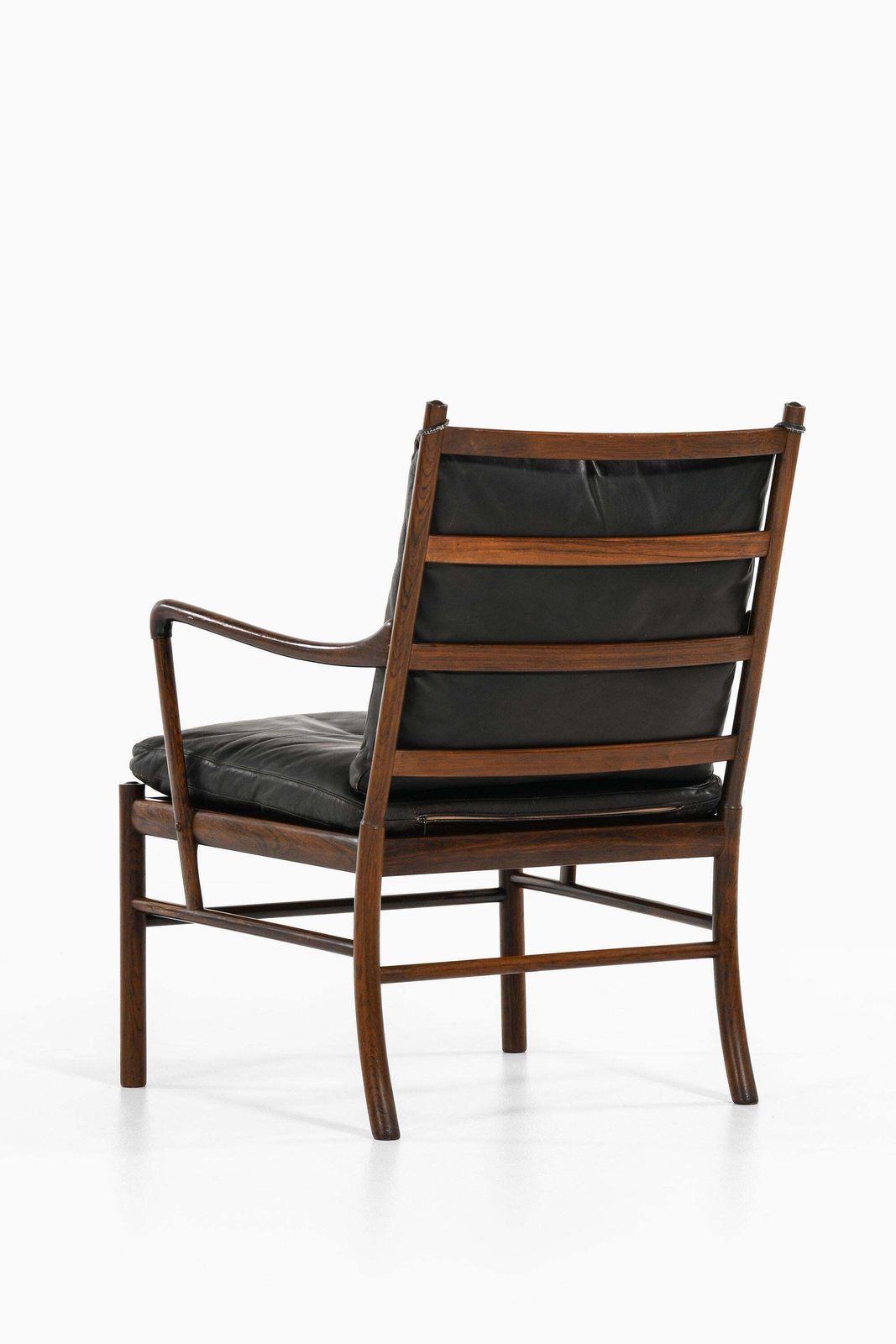 Easy Chair In Rosewood, Woven Cane And Original Leather By Ole Wanscher, 1960's photo for sale