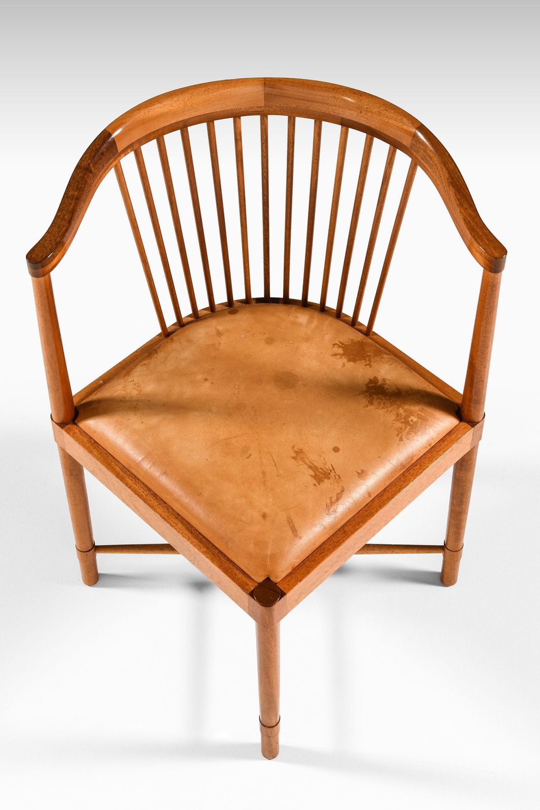 Set Of 8 Dining Chairs In Mahogany And Leather By Børge Mogensen, 1944 photo for sale
